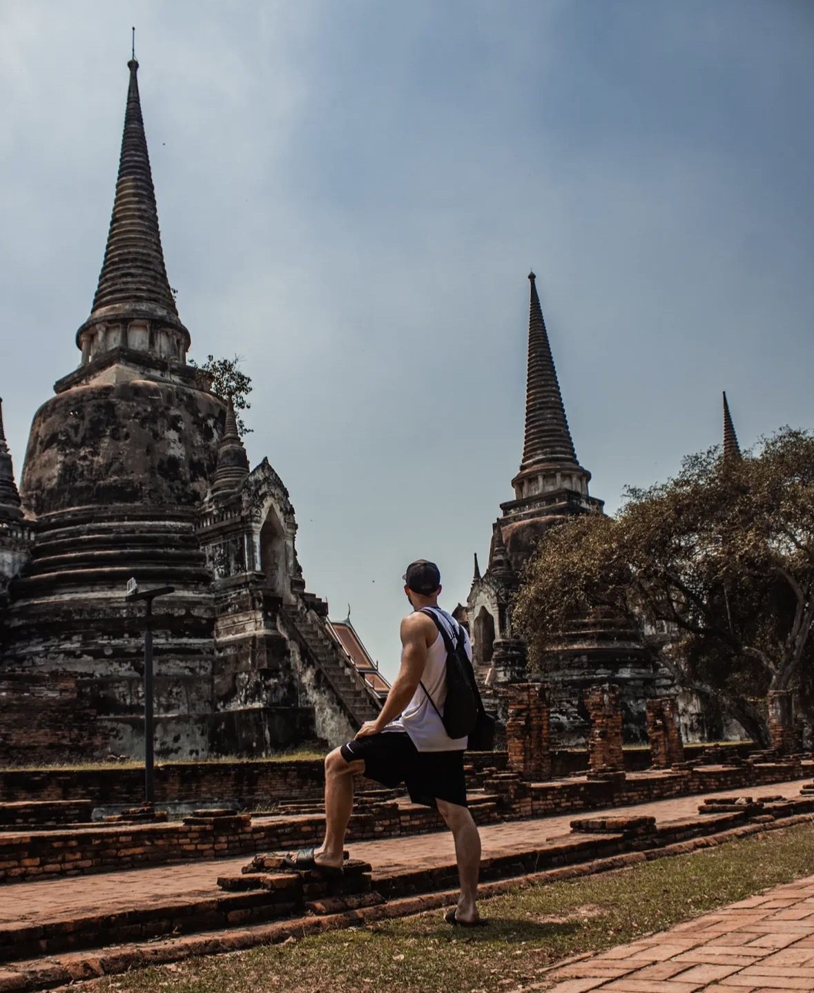 Guided Ayutthaya Historical Park Tours at ancient temple ruins with golden stupas